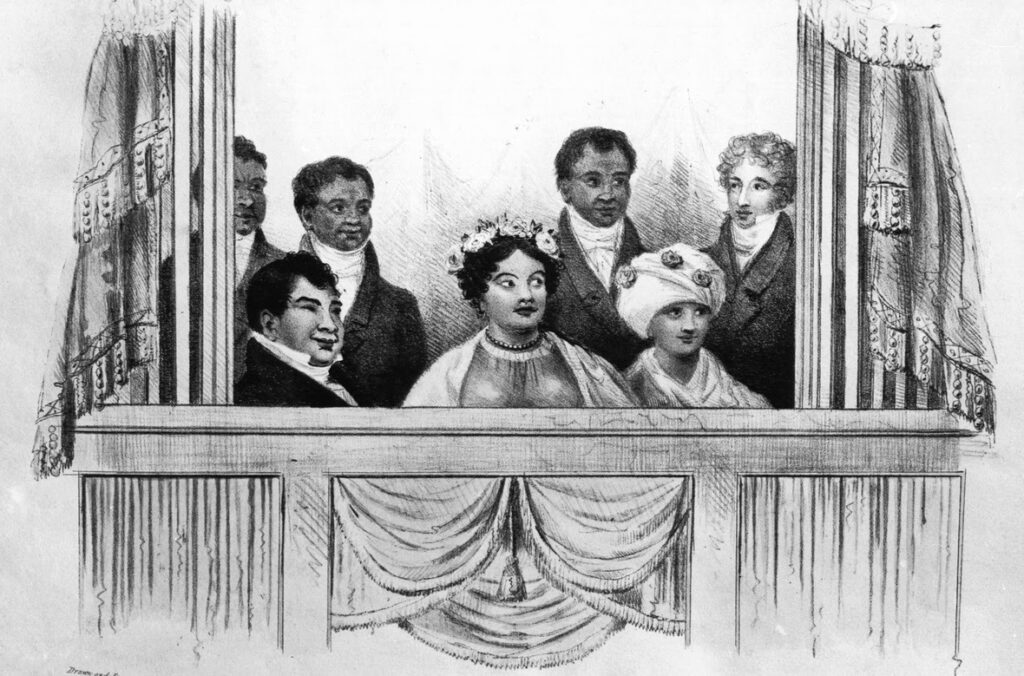 Hawaiian King and Queen in royal box London 1824
