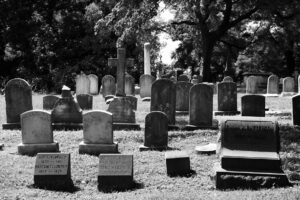 Graveyard or cemetery