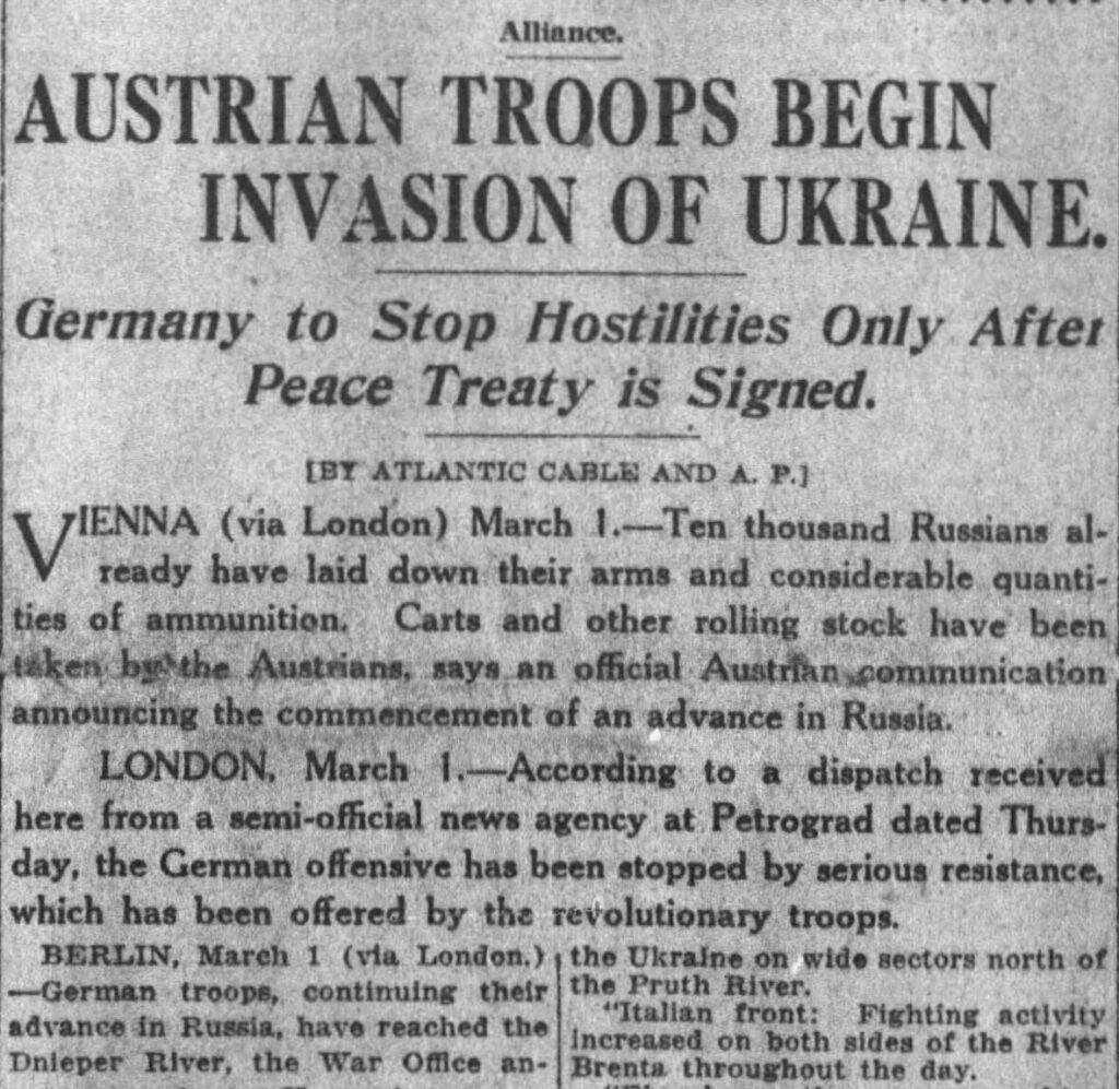 Invasion of Ukraine 1918