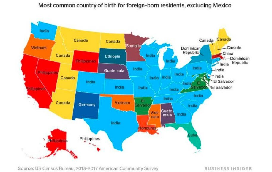 Immigrant ethnicity by state