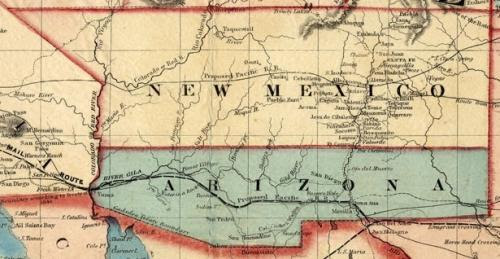 Map of New Mexico Territory in 1859