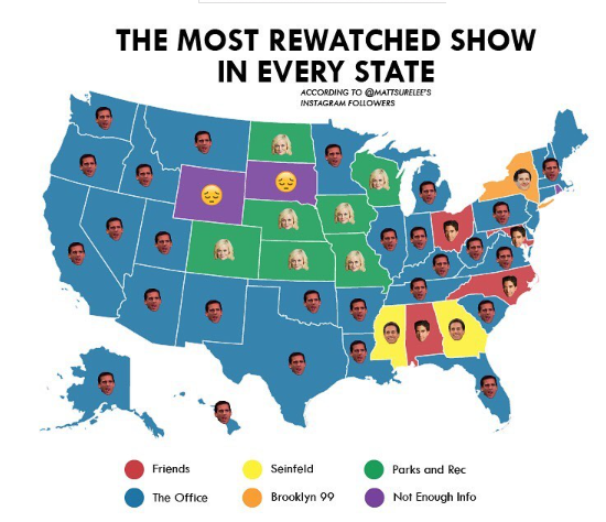 The Most Rewatched Show In Every State
