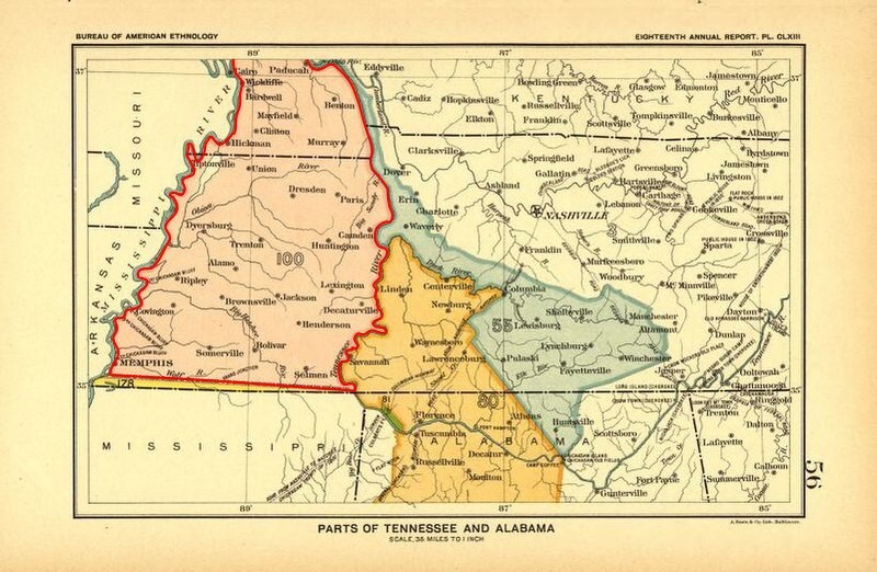 TENNESSEE map -Treaty of Tuscaloosa