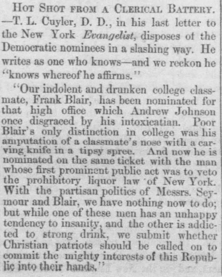 news article: Hot shot from a Clerical Battery